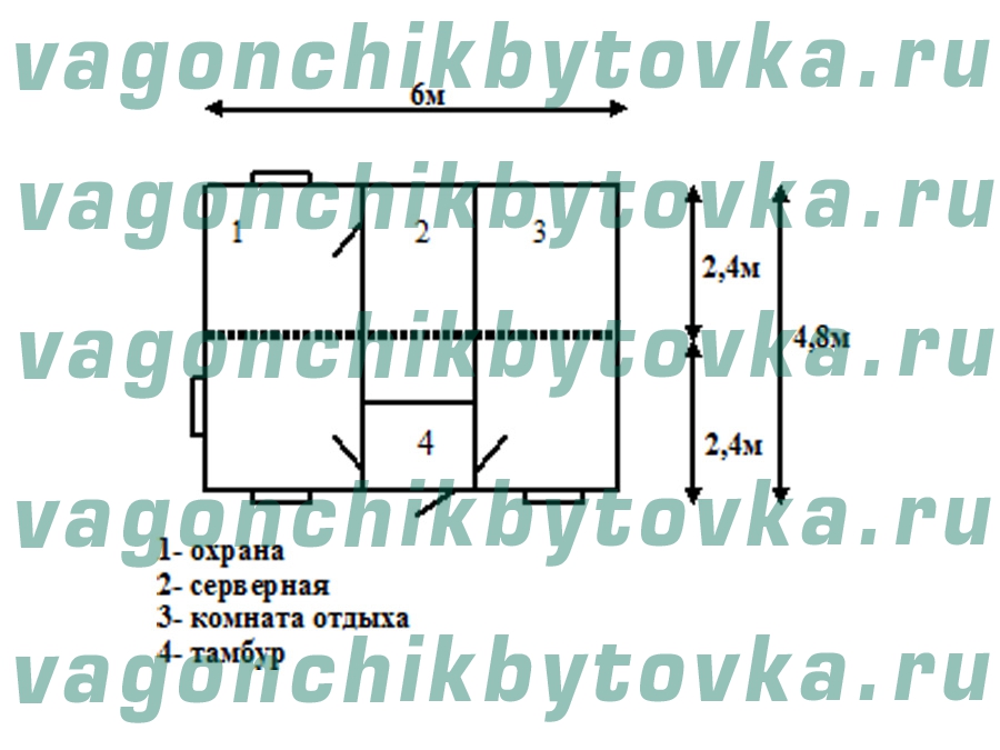 Модульный офис из 2-х шт БК 6м